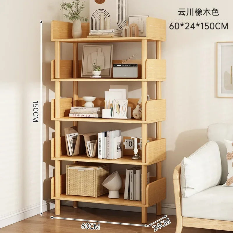 Modern Office Staggered 6-Shelf Luke Bookcase Storage Shelves  Kids Bookshelf Bookcase Display Libreria Mobile Library Furniture