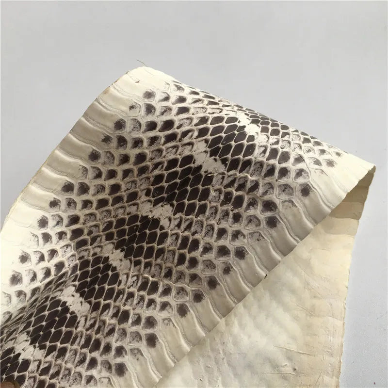 Genuine Leather Snake Leather for DIY, Natural Color Grain, Handmade Belt, Shoe, Handbag, Primary Color, Small