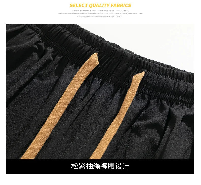 Spring Autumn Men's Clothing Drapey Wide-leg Pants, Loose Sports Pants Trendy Straight-leg Casual Trousers