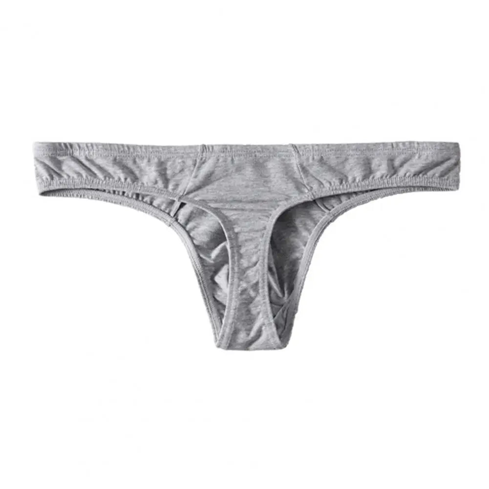 Summer Men Thong, Low-Waisted T-Shaped Cut Briefs, U Convex Supportive Pouch Panties, Elastic Lightweight Underwear