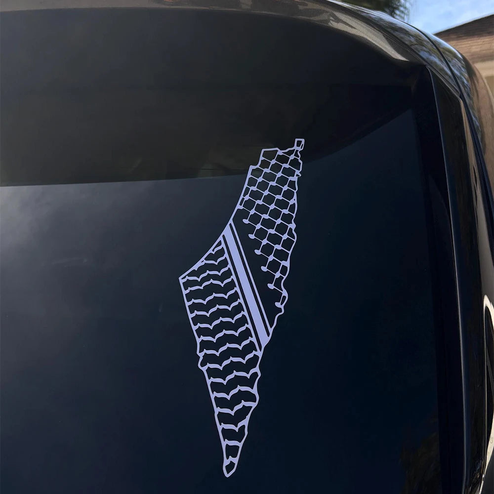 Palestine Map Car Windows Vinyl Sticker Keffiyeh Car Bumper Decals Support Palestine Decoration Accessories