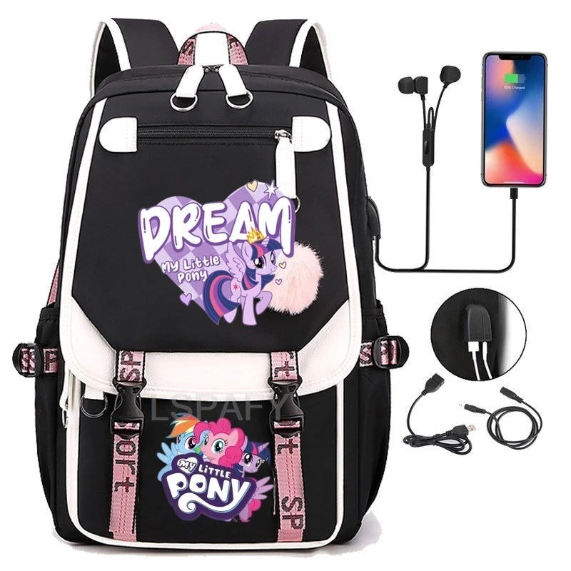 My Little Pony SchoolBags Fashion Boys Girls Backpack Rucksack Casual Travel Multipocket Book Bags New Semester Gift