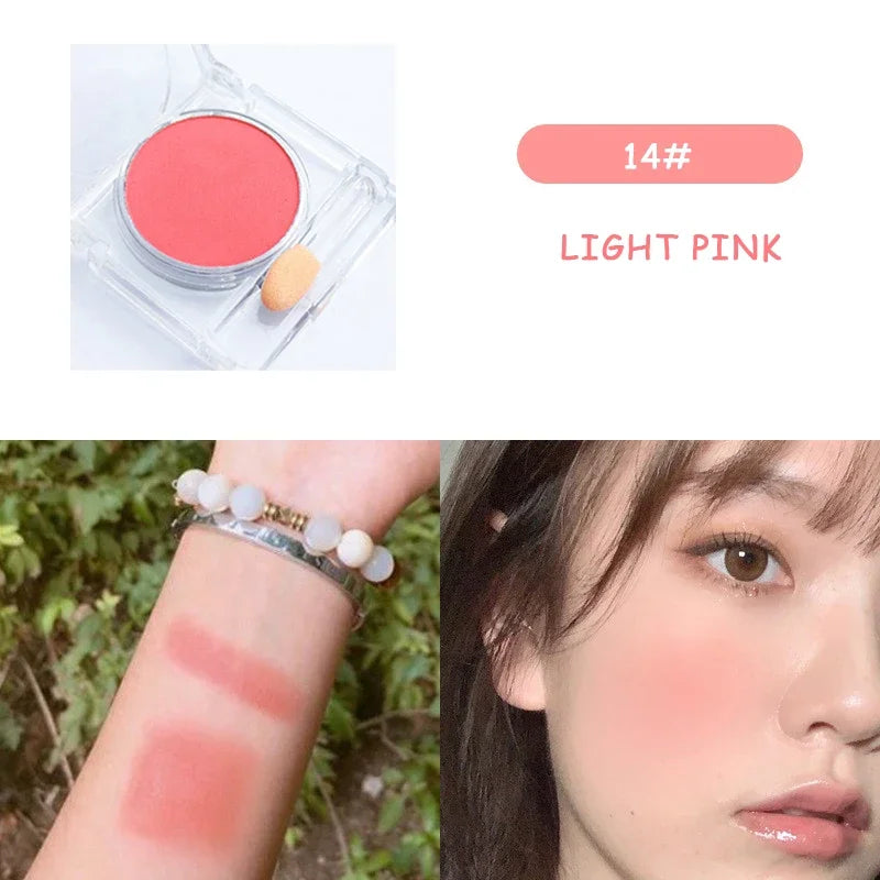 Monochrome blush Matte Natural Cheek Color Brightening Face Waterproof Facial Contouring Makeup Blush Powder Soft Makeup