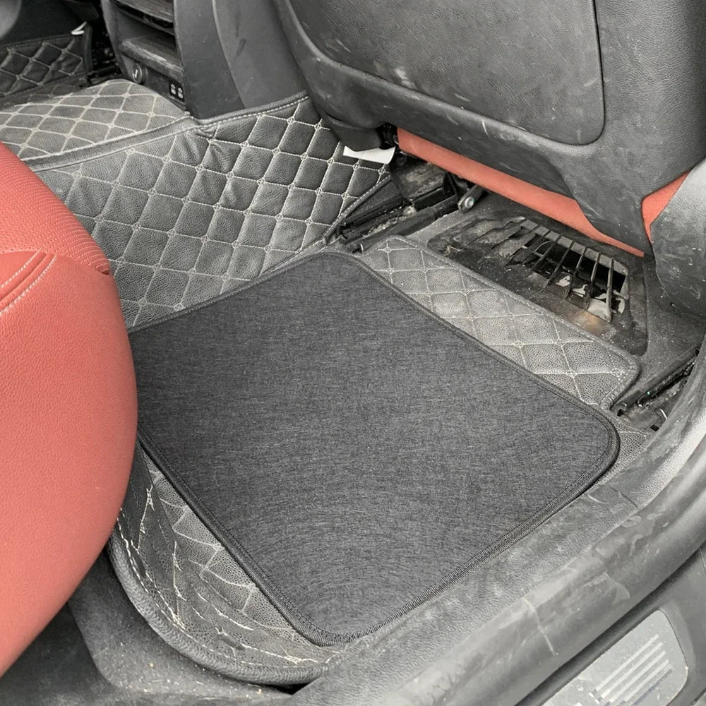 Black Simple Car Front Rear Floor Mats Non-slip Dust-proof Pad Carpet Auto Interior Decoration Universal Wear-resistant Foot Pad