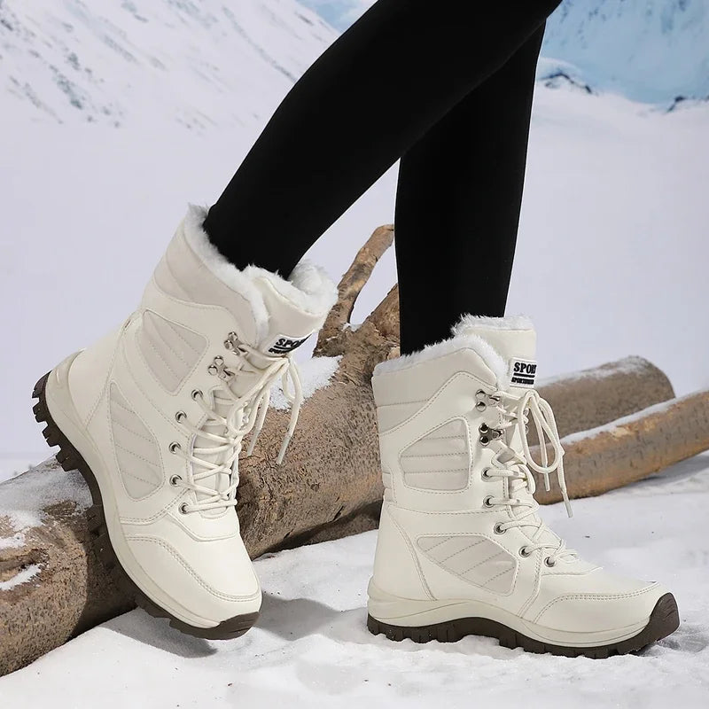 Ladies' Fashionable Snow Boots Solid Color Design Round Toe Style Ultra-fine Fiber Outer Layer Fabric Lining Rubber Sole