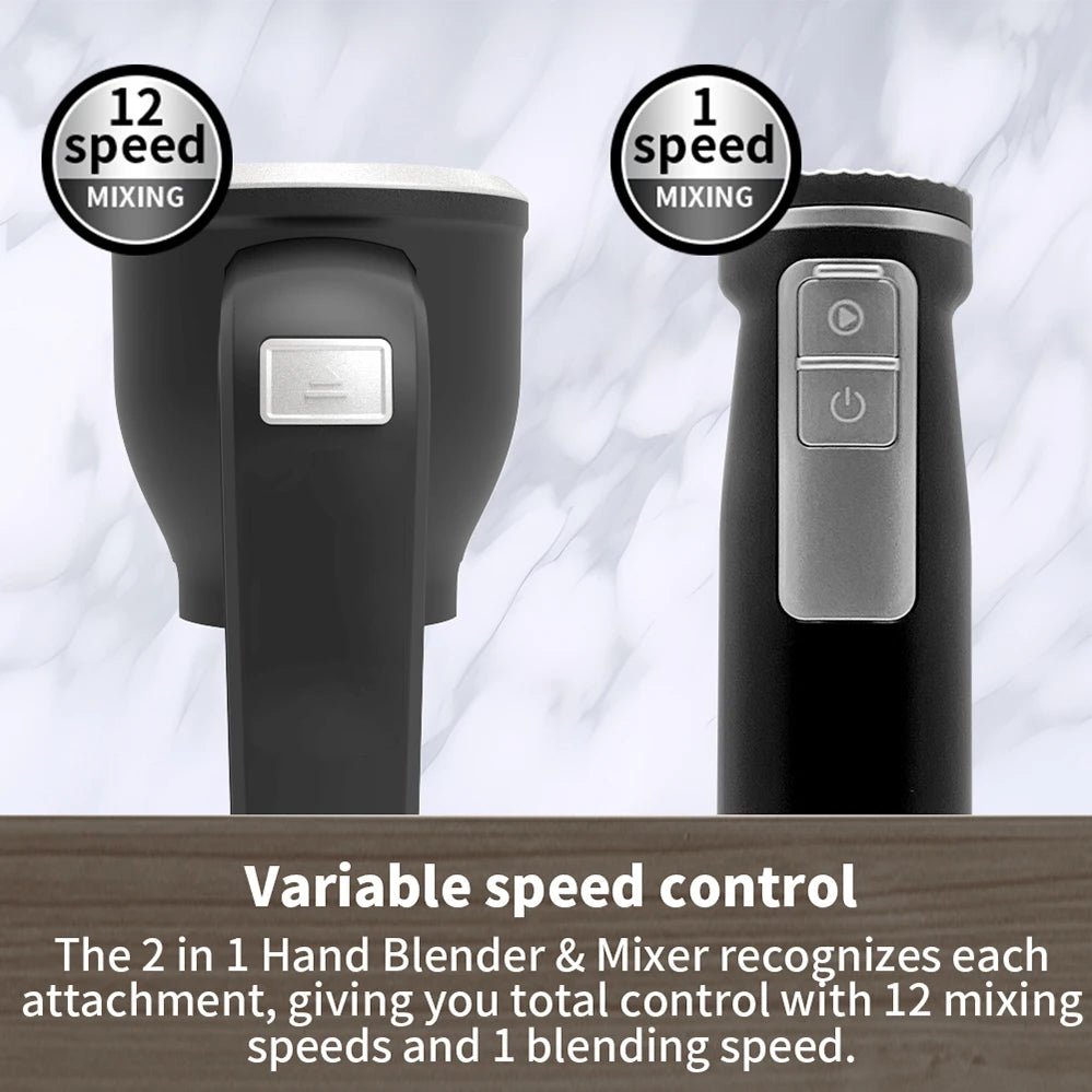Manual Hand Blender 800 Peak Watt 1 Speed Immersion Blender And 7 Speed Hand Mixer Easy Glide Hand Blender Electric 600ml
