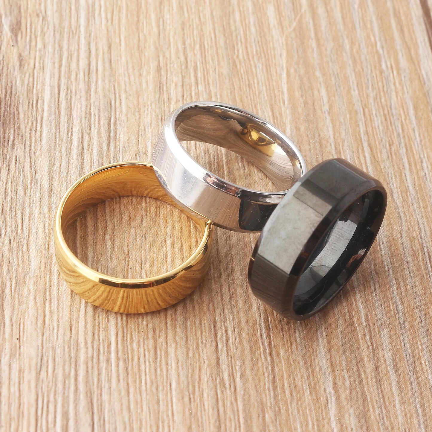 15 Fashion Jewelry Ring Men Stainless Steel Black Rings For Women