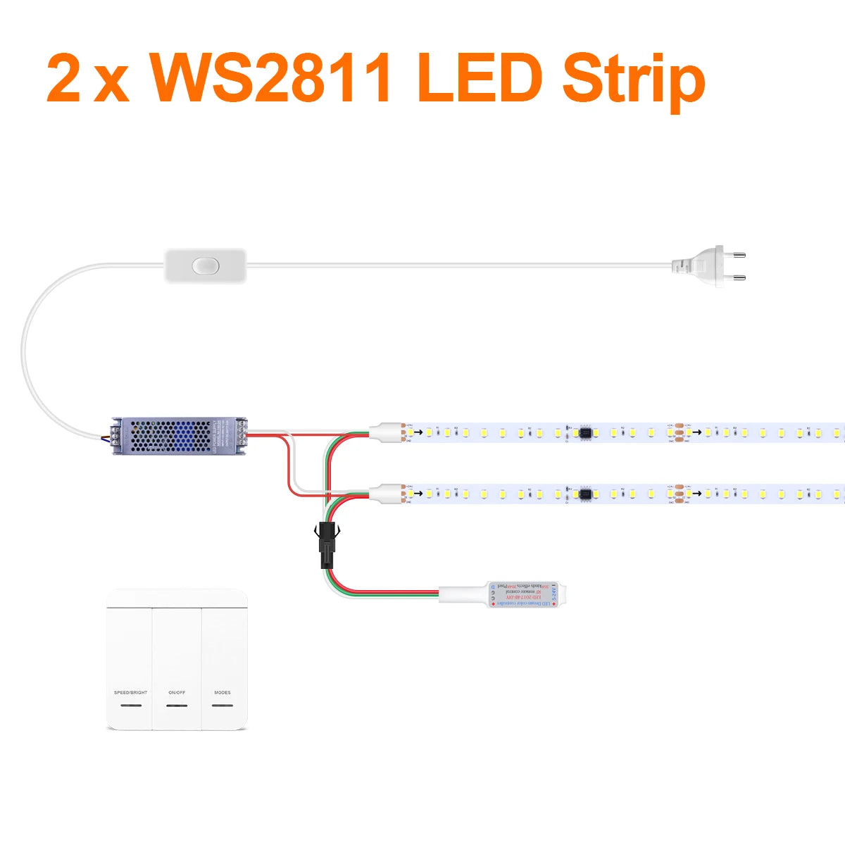 Multiple Rolls LED Strip Ligths Horse Racing Water Fllowing Light Wave Chasing Effect WS2811 Control IC DC24V 5M 10M Decor Lamp