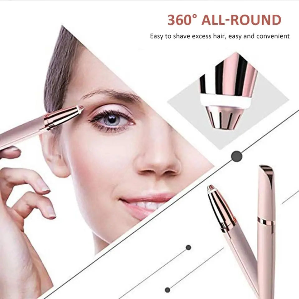 Portable Electric Eyebrow Trimmer Pen for Women, Painless Precision Eyebrow Shaver Razor blades for Face Hair Removal Tools