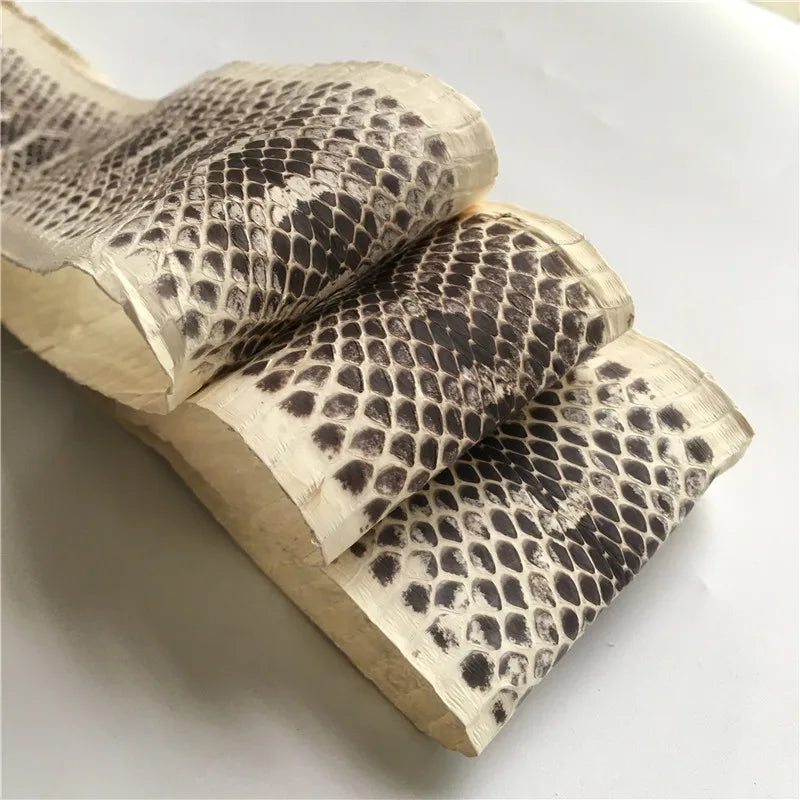 Genuine Leather Snake Leather for DIY, Natural Color Grain, Handmade Belt, Shoe, Handbag, Primary Color, Small