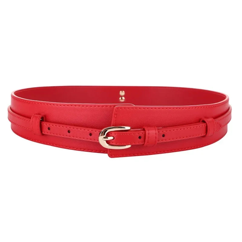 Genuine Wide Leather Belt Classic Pin Buckle Vintage Design Crafted with Genuine Leather Perfect for Women