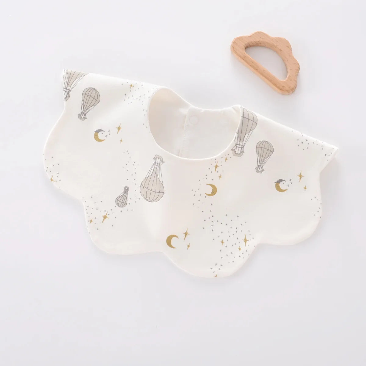 Baby Bib - 100% Cotton Waterproof Drool Cloth Newborn 360-Degree Extra-Large Absorbent Bib Feeding Bib