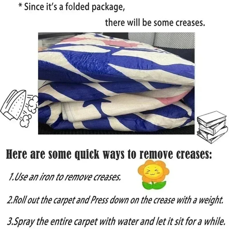 Striped Cartoon Cat Carpet Soft Doormat Waterproof Floor Mat Rug for Bedroom Living Room Outdoor Home Decor