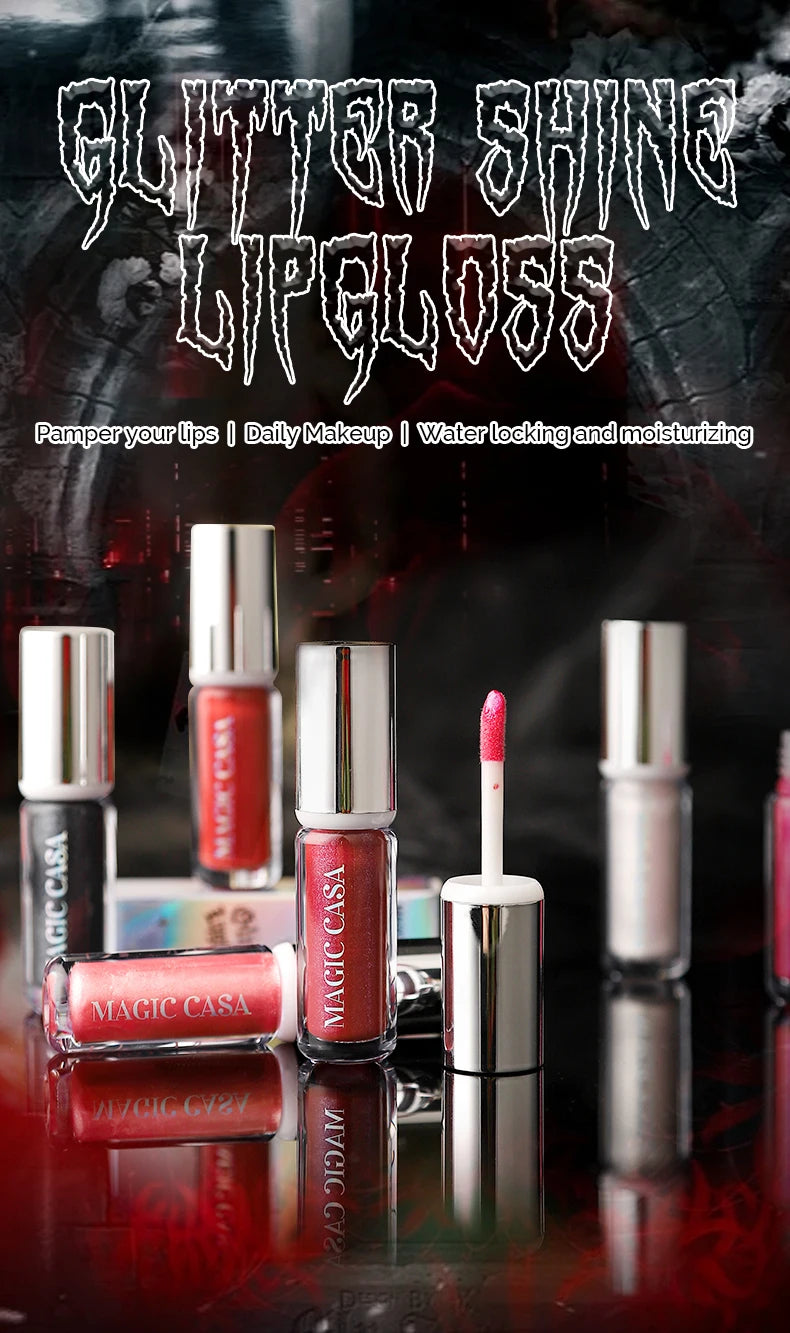 Diamond Pearlescent Vampire Lip Gloss Long Lasting Moisturizing Waterproof Non Fade Halloween Makeup Shimmer Lipstick