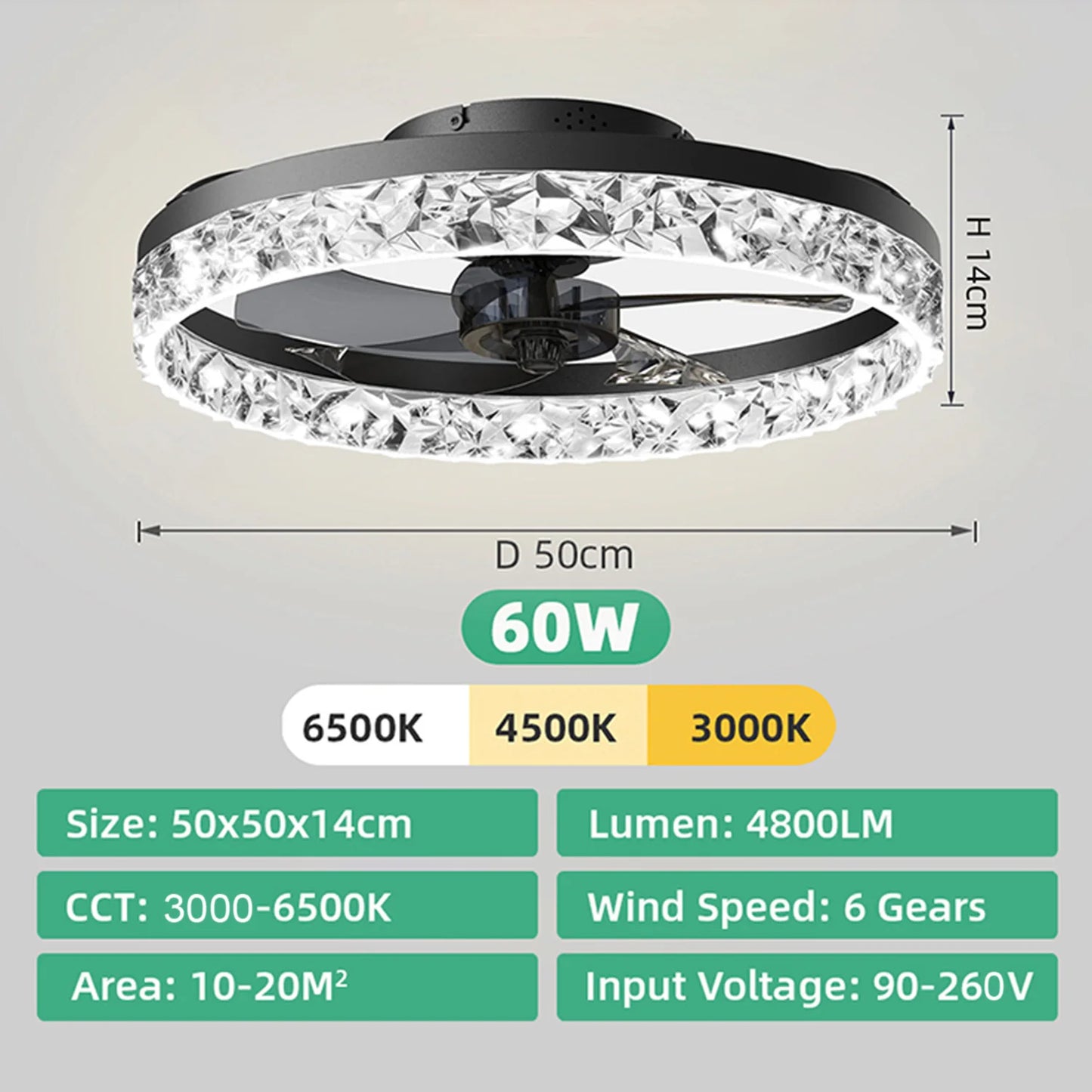 Ceiling fan with light Modern Dimmable Remote Control Ceiling Fans Living Room AC Variable Frequency Fan Ceiling Lamp
