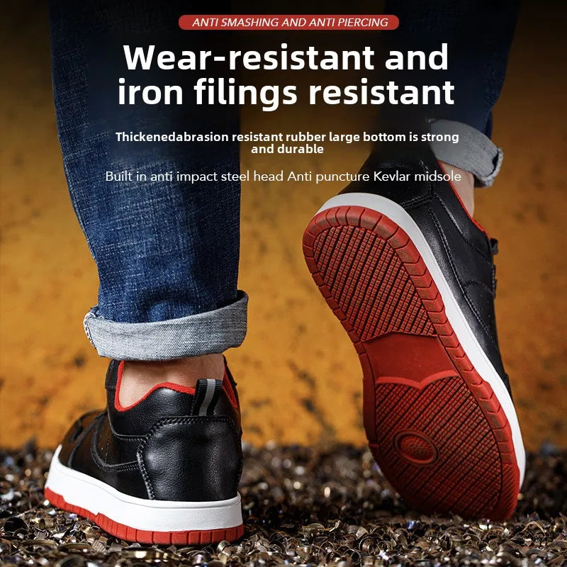 Steel Toe Man Work Boots Industrial Fashion Safety Shoes Men Non-Slip Work Sneakers Construction Waterproof Work Mens Shoes