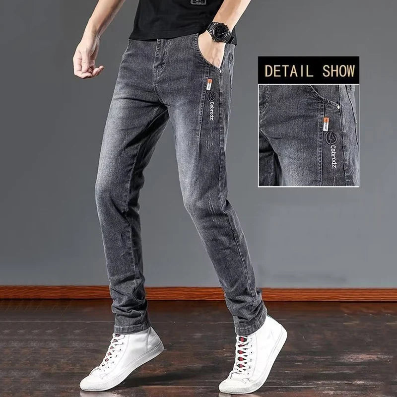 Spring Autumn Men Daily Versatile Denim Pants Male Wear-resistant Retro Wash Denim Trousers New High Quality Brand Casual Jeans