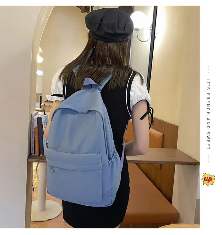 Fashion Canvas Backpack for Women Anti-theft School Shoulder Bag for Teenage Girls New Style Female School Backpack