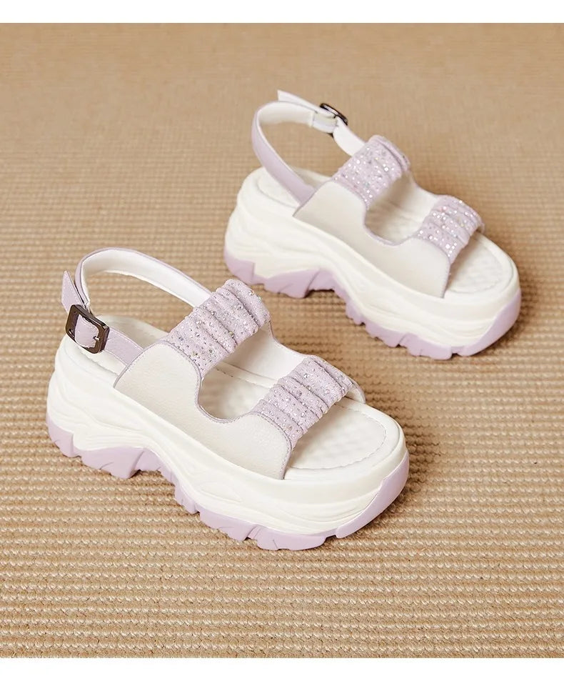 Modern Wedges Sandals For Women's Summer New High Thick Sole Sandals female height Increasing Shoes Woman Ladies Platform Shoes