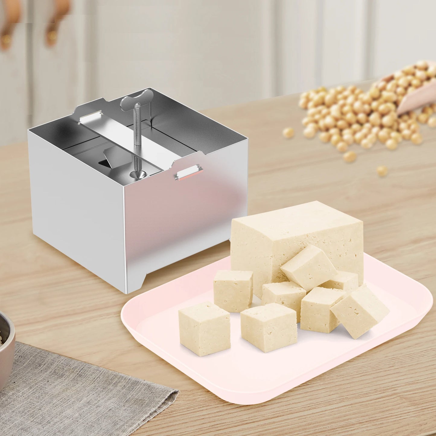 Tofu Press Mould Cheese Making Molds Food Grade Stainless Steel Tofu Maker Press Mold Kit Homemade Tofu Mold Kitchen Tool Set