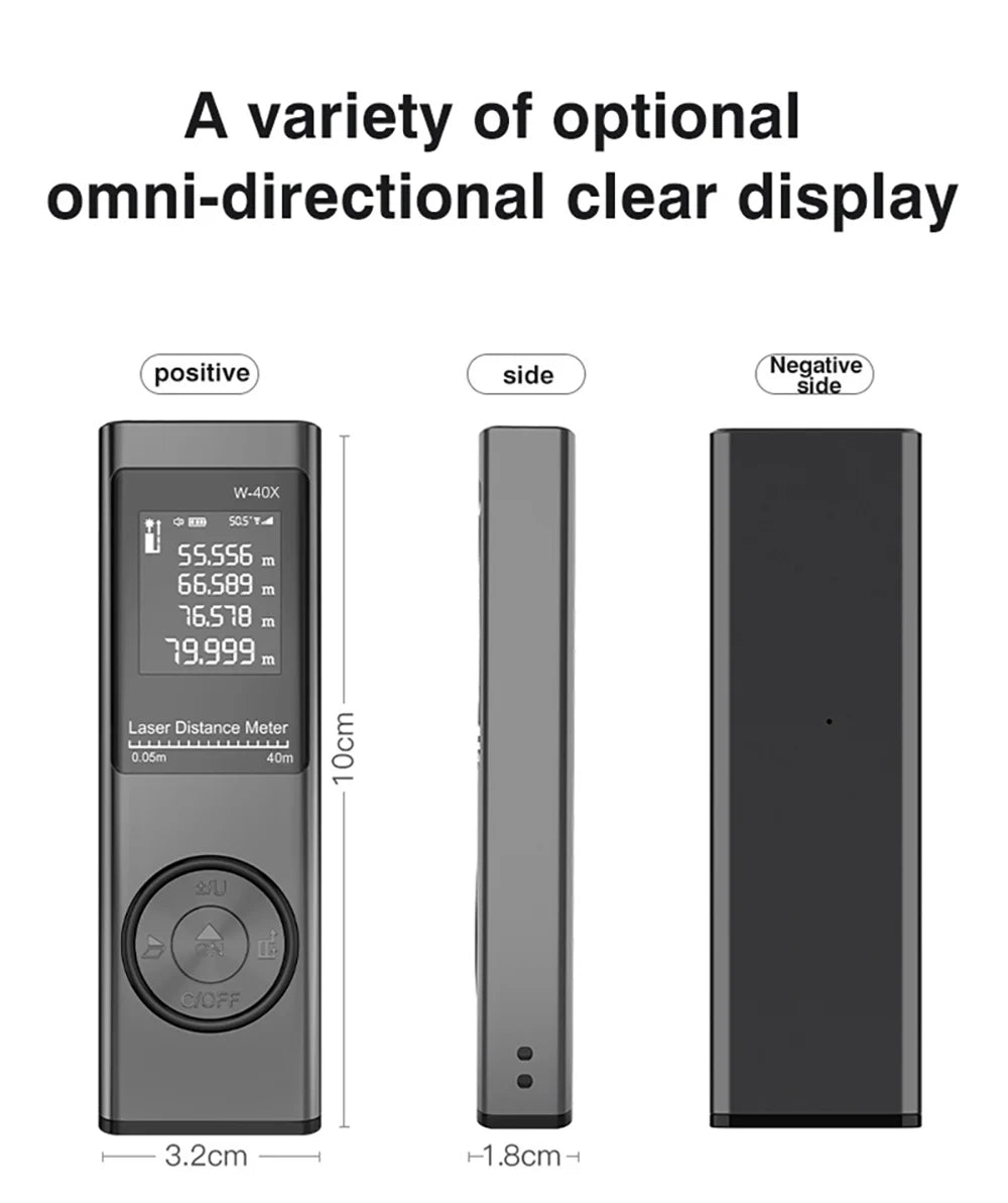 Mini Laser Rangefinder Laser Tape Measure Digital Laser Distance Meter Angle Measure Range Finder Portable Construction Tool