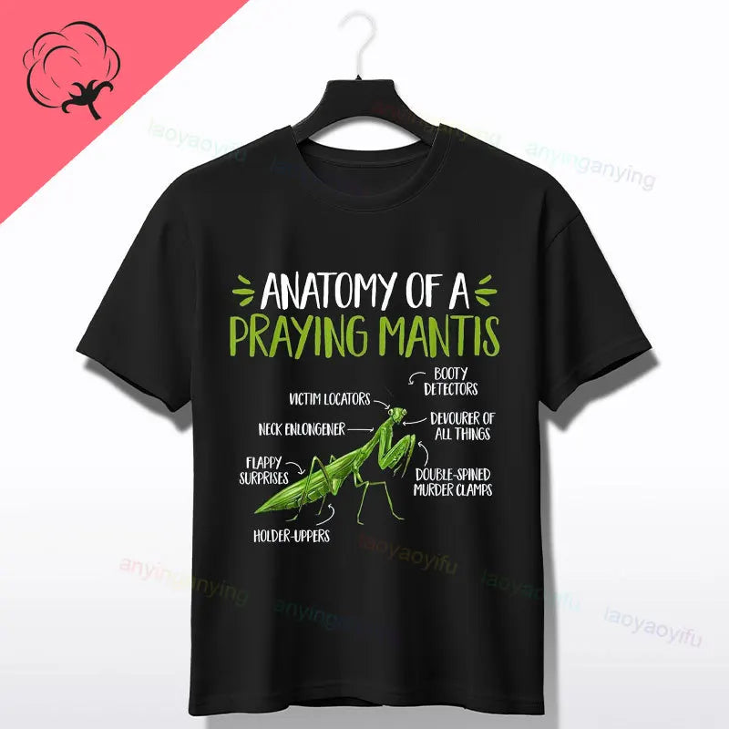 Praying Mantis Insects Bug Love Praying Mantis- Retro T-Shirt 100% Cotton Short Sleeve O-neck Tee Humor Style Design Casual Wear