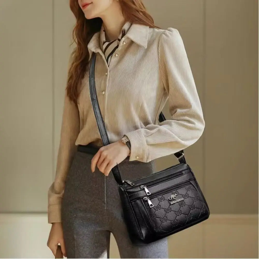 Women's Bag Middle-aged Bag Mother's Bag Fashion Multi-layer Large Capacity Single Shoulder Mother-in-law Buy Vegetable Bag