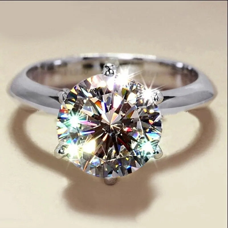 Sterling Silve Real Moissanite Ring Grace Banquet Shiny Jewelry Engagement Gift