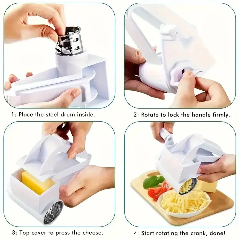 Rotary Cheese Grater - Hand Crank Easy Operation | Perfect for Pasta & Pizza Topping Your Pizza Making Best Friend Easy to Clean