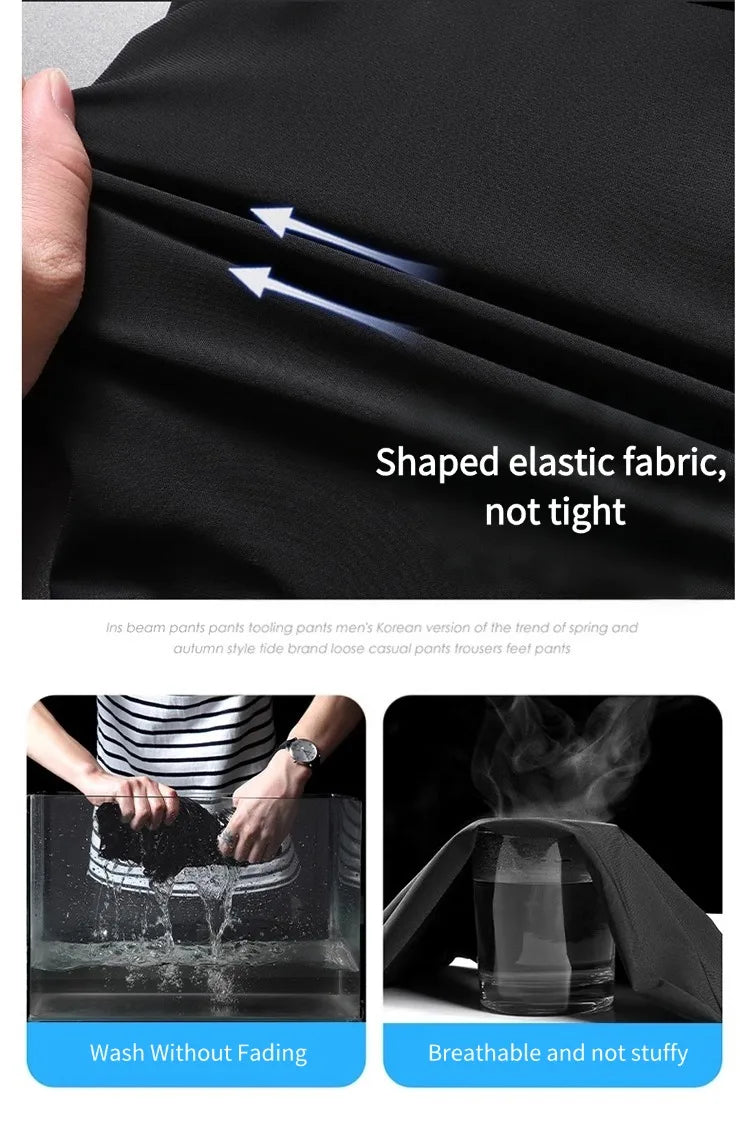 2025 new men's casual pants, spring and autumn sports pants, tight-fitting men's pants, loose and versatile long pants