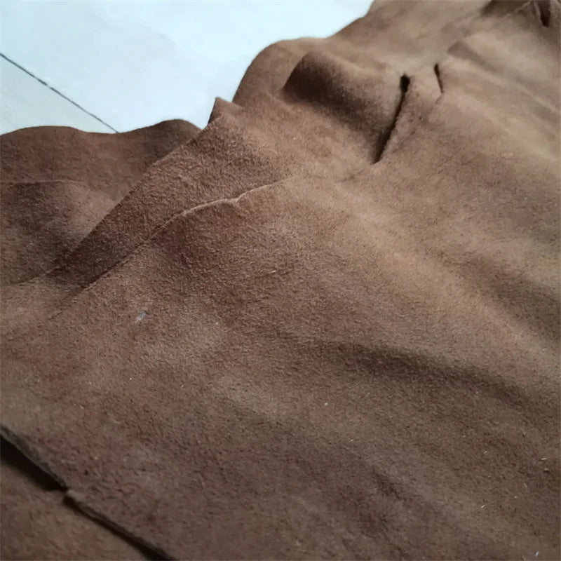 1mm Brown Black Sheep Suede .Top Leather.Real Leather Fabric.Handmade DIY For Clothes Inside.Package Edge.Whole Sheepskin