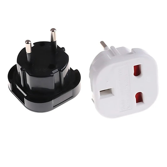 UK To EU 3PIN Plug Europe Travel Converter Adapter Plug 2pin Wall Plug Socket Connector Adaptor for International Travelling