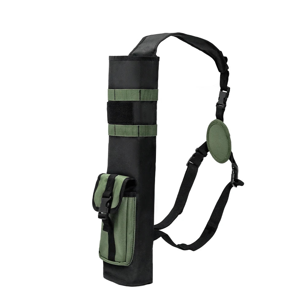 Archery Lightweight Back Arrow Quiver Dual Use Foldable Compact Hip Arrows Bag with MOLLE System Pocket Hanged for Hunt