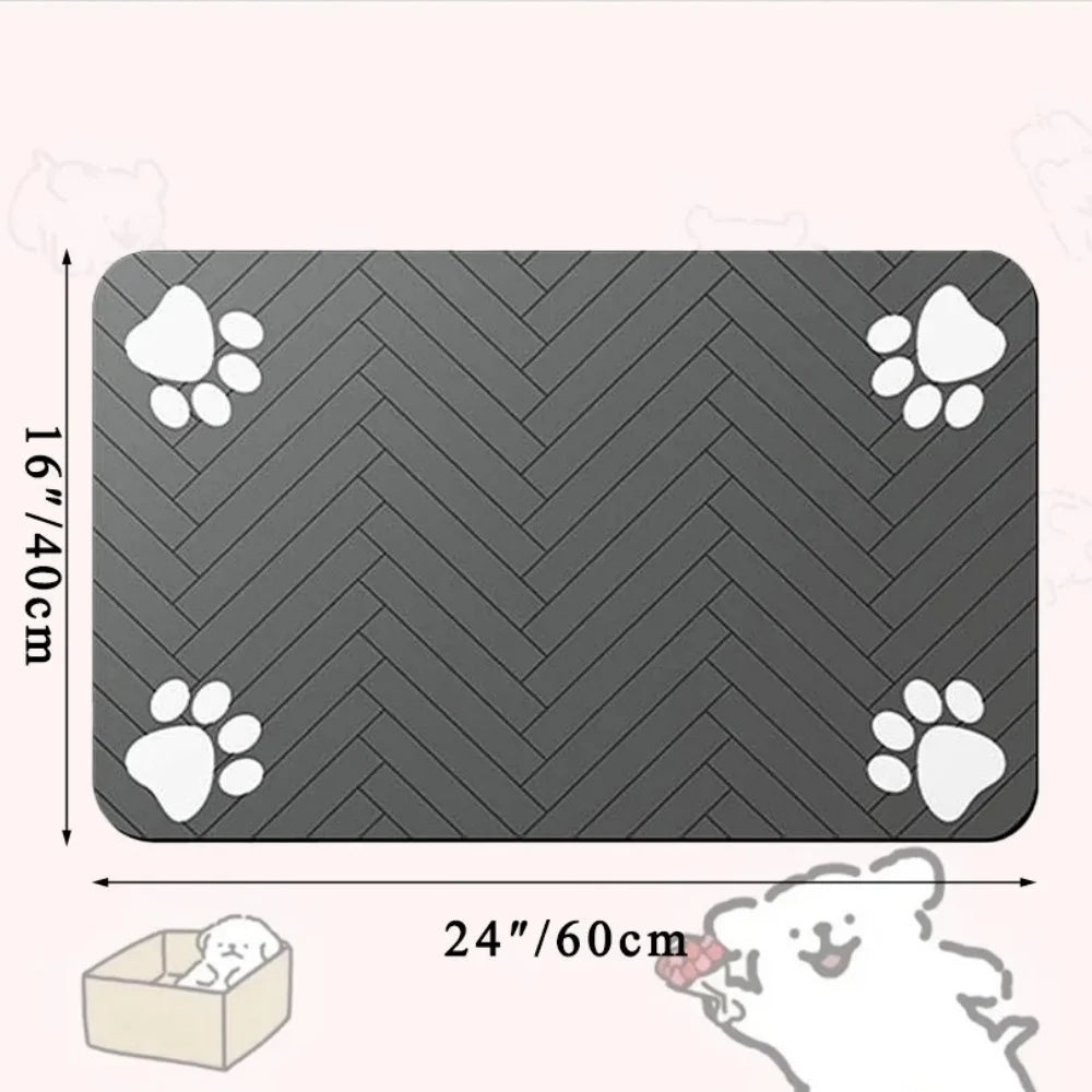 Pet Feeding Placemat For Dogs Cats Absorbent Pets Feeding Mat Waterproof Rubber Backing Quick Dry Pets Food and Water Bowl Pad