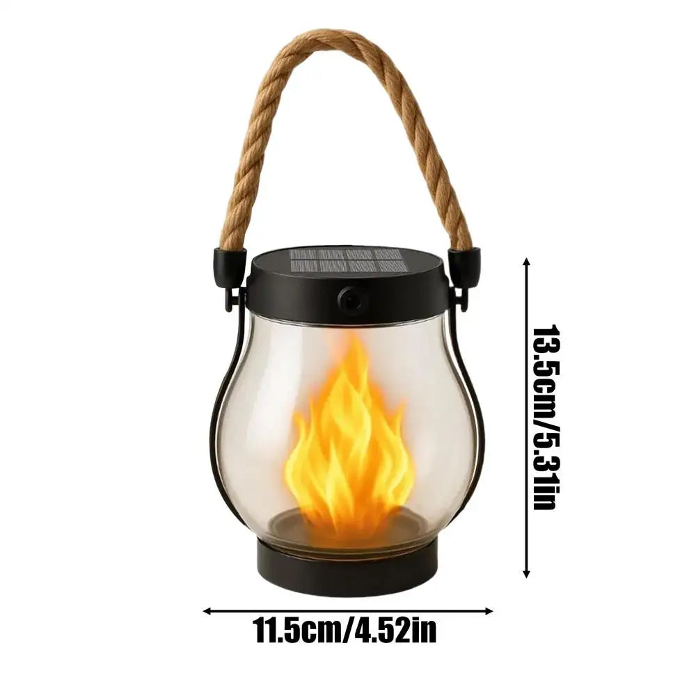 Garden Solar Lanterns Solar Lanterns Outdoor Waterproof Lighting Flickering Flame Design USB Charging Ornament for Tree Branches
