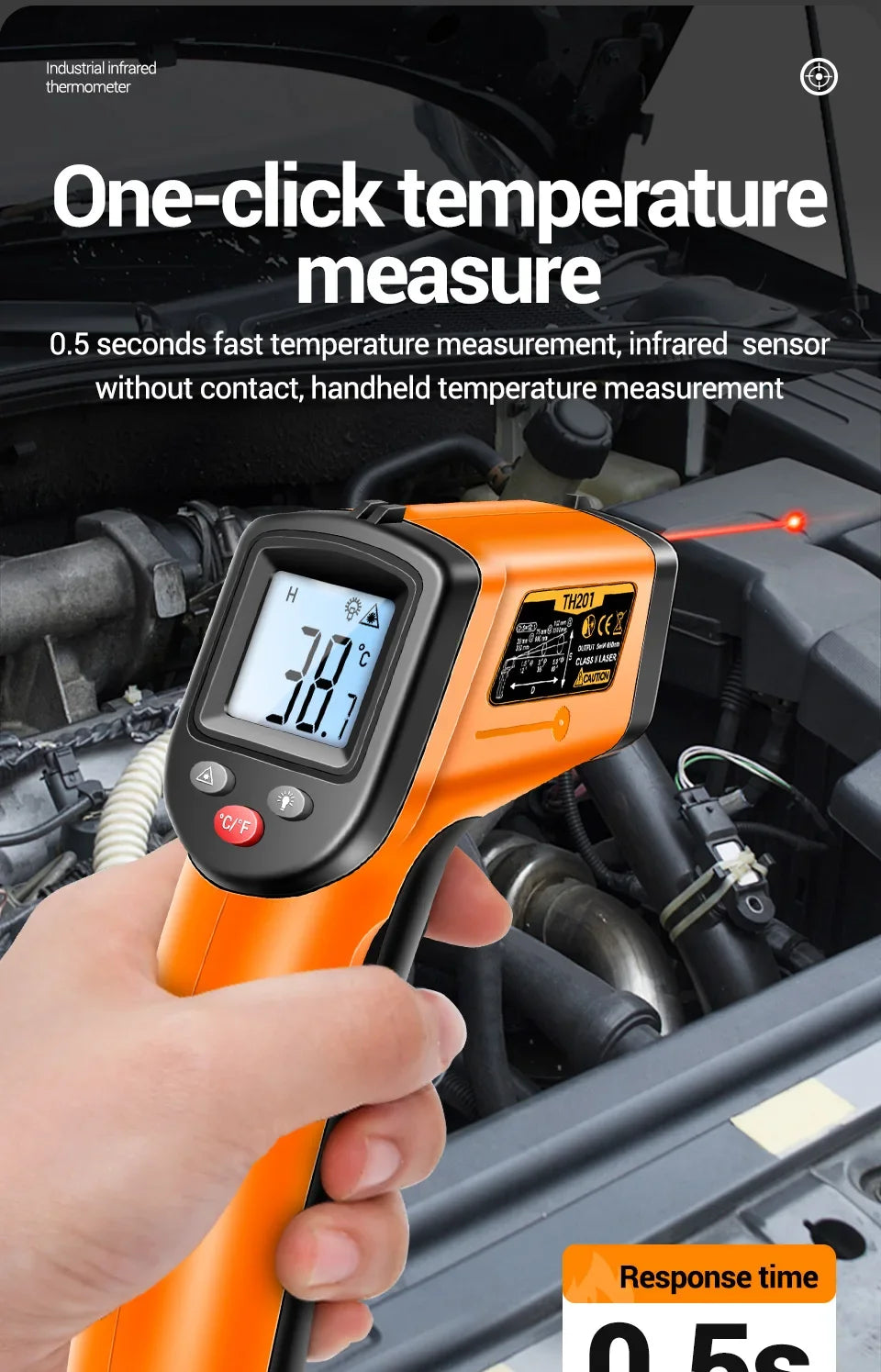 ANENG TH201 Digital Thermometer Handheld Non-Contact Laser Temperature Meter Gun Temperature Tester Instruments Pyrometer