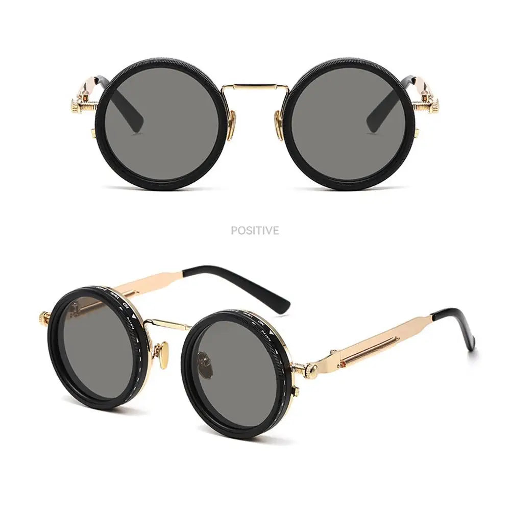Polarized Round Sunglasses Men ND9 Adjustable Dimming Sun Glasses Women Retro Punk Fishing Eyeglasses Outdoor Shades UV400
