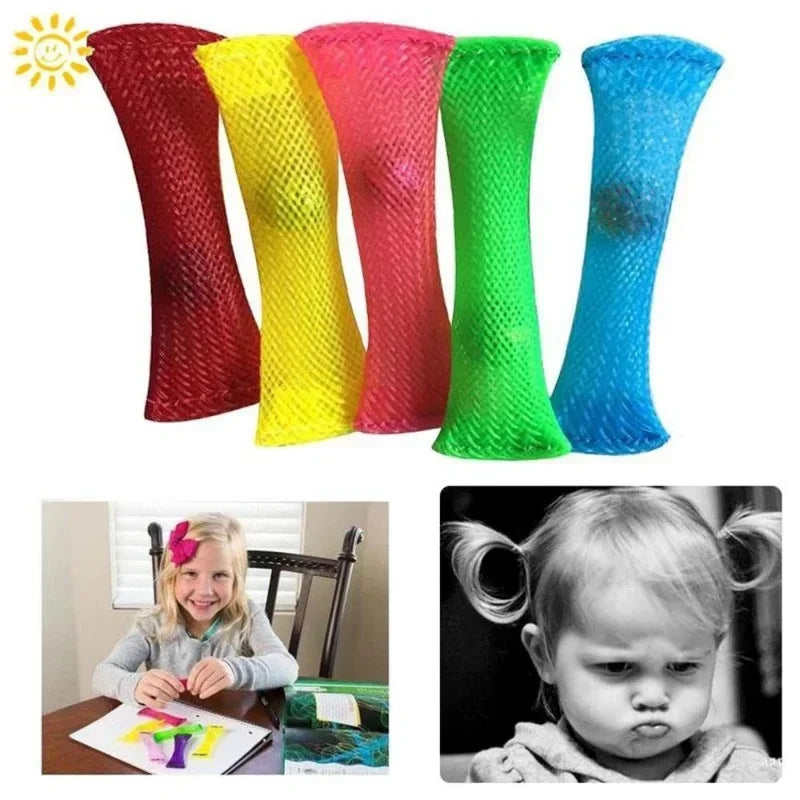 Marble Sensory Toys Marbles Ball Autism Anxiety Therapy Toy Stress Relief Hand Braided Mesh Easy Bend Fidget Toys for Kids Gift