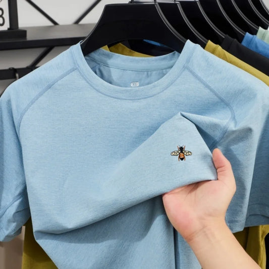 New Men's 100% Cotton Fashion Round Neck Short Sleeve T-shirt for Summer 2026, Business, Leisure, Comfortable and Breathable