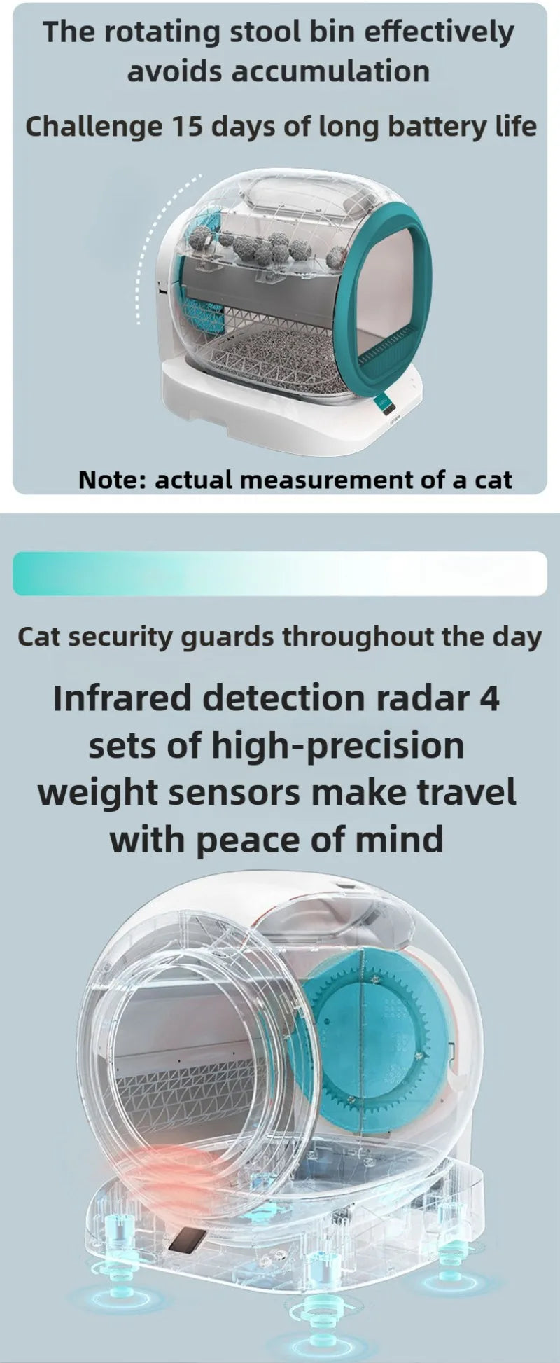 65L Automatic Cat Litter Box Self Cleaning Large Cats Litter Box APP Smart Closed Cat Toilet Dual Deodorization Pet Supplies