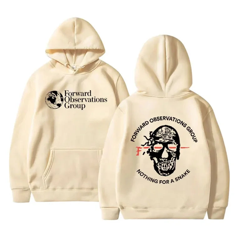 Forward Observations Group Nothing for A Snake FOG Graphic Hoodie Men Women Gothic Skeleton Vintage  Hoodies Streetwear