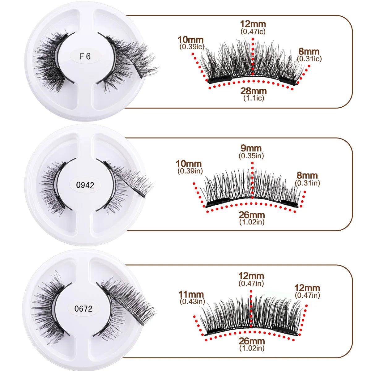 5 Pairs Reusable Magnetic Lashes Set with Magnetic Tweezers Makeup Tool 5 Style Faux Mink Lashes Curly Eyelashes Extension Kit