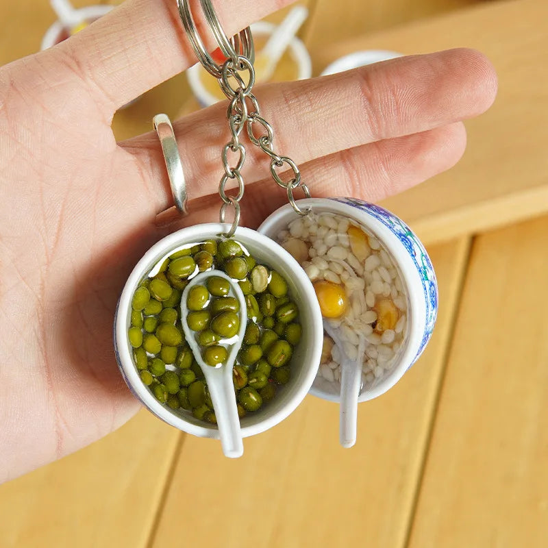 New Styles Simulation Food Key Chains Bowl High Quality Bowl Shape Key Chain Pendant Wholesale