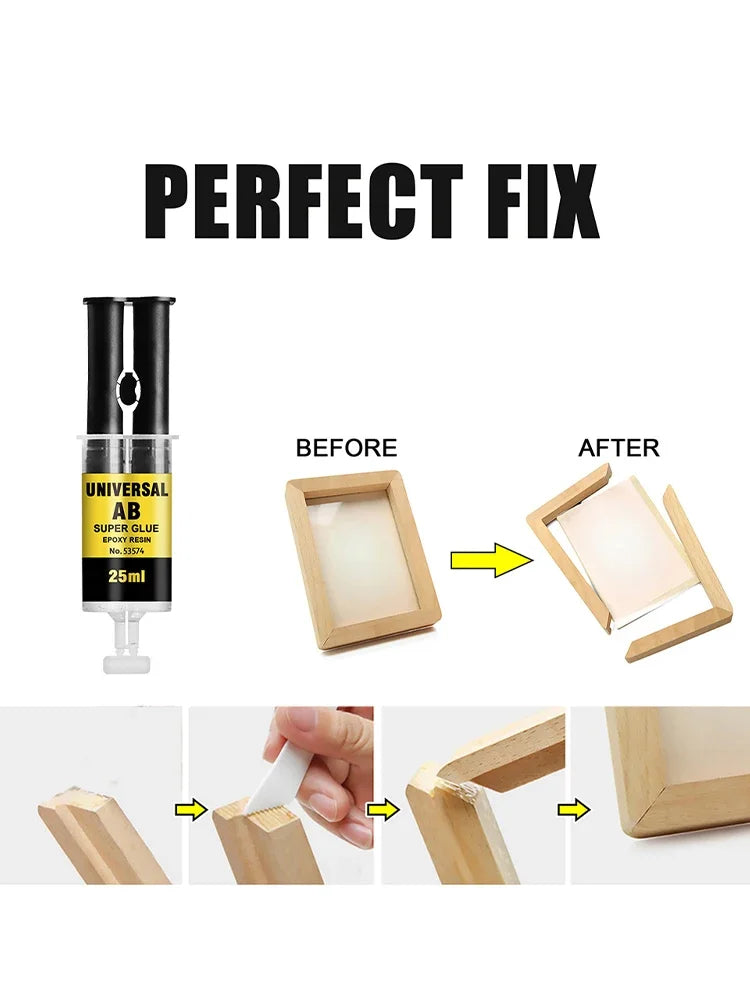 3/2/1PCS 25ML Epoxy Resin AB Glue Plastic Wood Strong Quick-drying Adhesive Glue Waterproof Home Strong Repair Glue Super Liquid