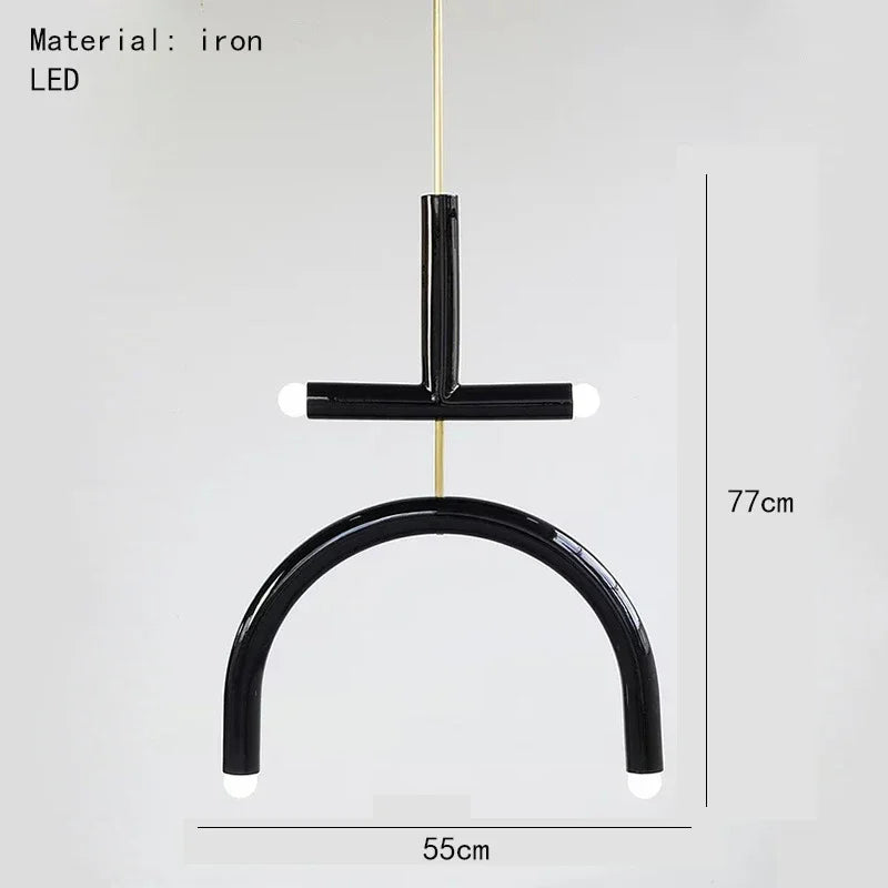 Colorful pendant lights Simple geometric linear pendant light fixture Hotel Restaurant suspension luminaire Bar hanging lights