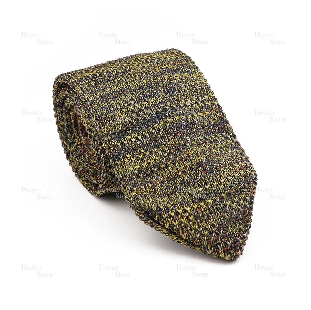 New Mens Knitted Ties Classic Striped Skinny Necktie For Business Wedding Party British Style Necktie Winter Neck Wear Accessory