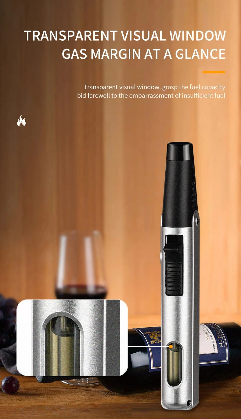 1300℃ Jet Flame Gas Lighter 360 Degree Inverted Turbo Torch Lighter Refillable Butane Kitchen BBQ Ignition Gun Windproof Lighter