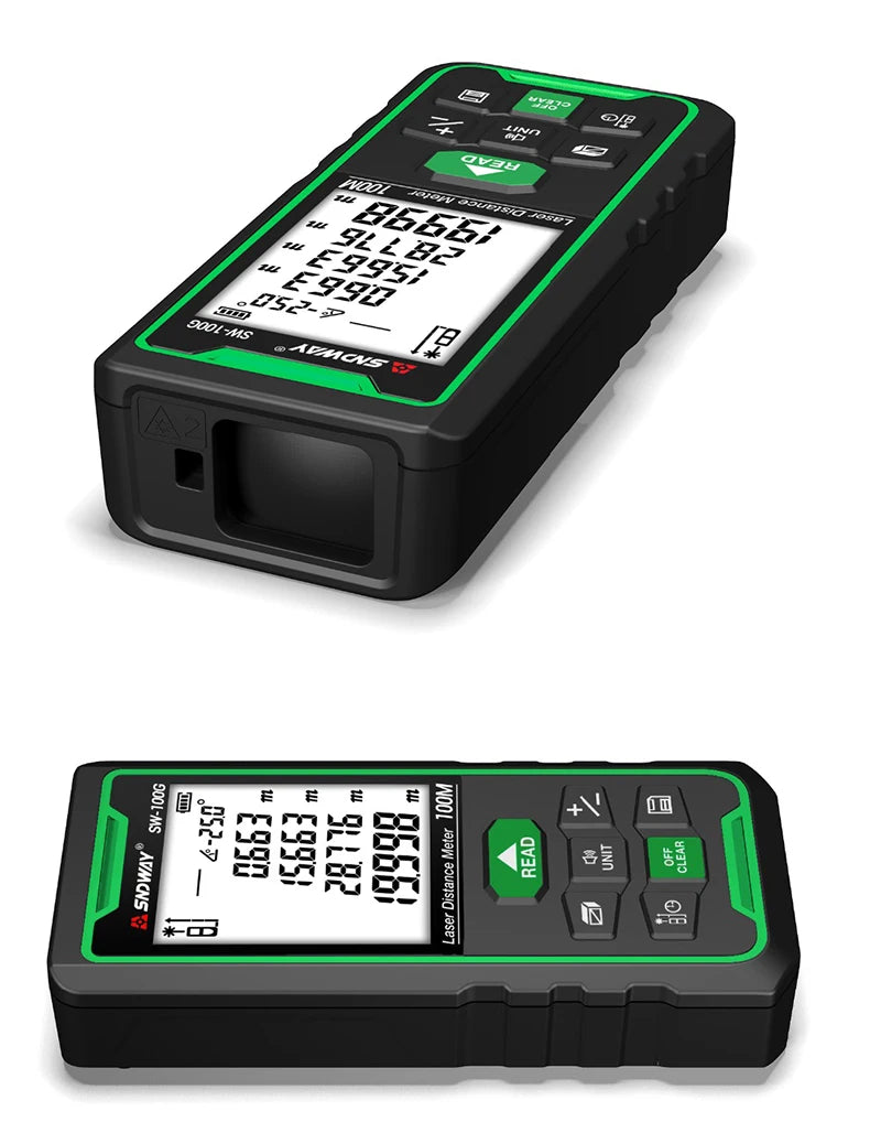 SNDWAY Laser Distance Meter 50m 70m 100m 120m Rangefinder Digital Range Finder Trena Roulette Ruler Distance Measuring Tape