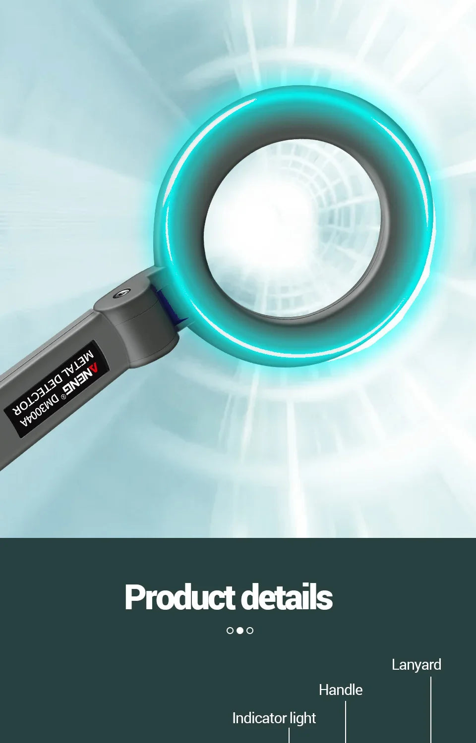 Metal Detector ANENG DM3004A High Sensitivity Body Search Portable Handheld Security Intelligently Adjust Objects Distance Tools