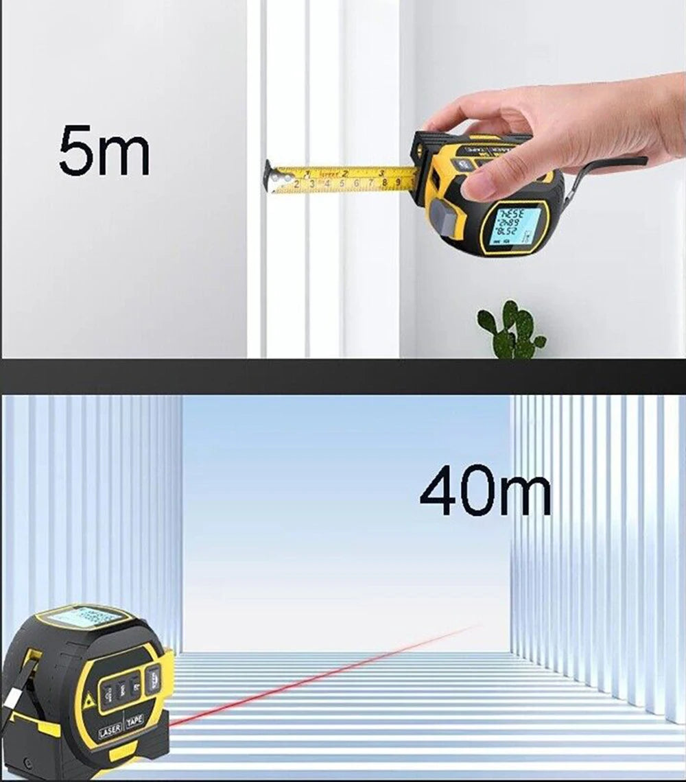 3 In 1 Laser Tape Measure Rangefinder 5m Tape Ruler Infrared High-precision Intelligent Electronic Ruler Building Distance Meter